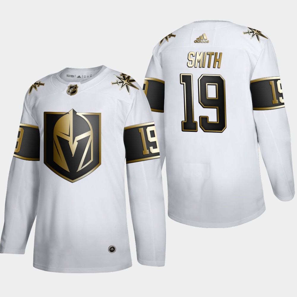 Men Vegas Golden Knights #19 Reilly Smith Adidas White Golden Edition Limited Stitched NHL Jersey